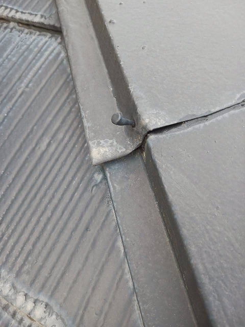 棟板金の釘抜け